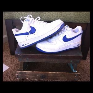 Y6 white and Varsity Royal Blue Air Force 1 (GS)